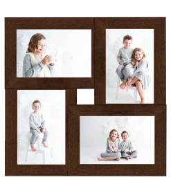 Sale Fotolijst voor 4x(13x18 cm) foto MDF donkerbruin Fotolijsten