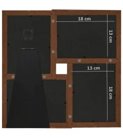 Sale Fotolijst voor 4x(13x18 cm) foto MDF donkerbruin Fotolijsten