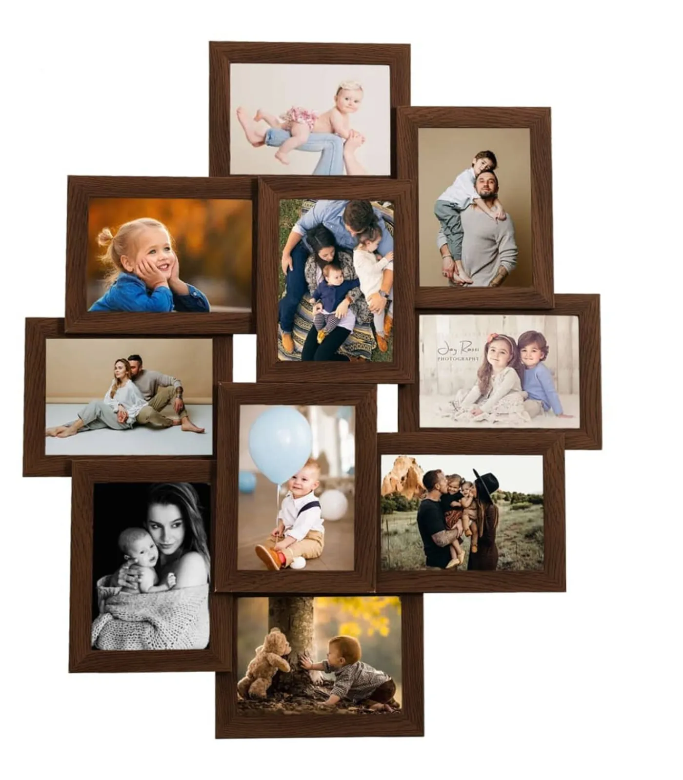 Sale Fotolijst voor 10x(13x18 cm) foto MDF donkerbruin Fotolijsten