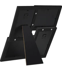 New Fotolijst voor 4x(10x15 cm) foto MDF zwart Fotolijsten