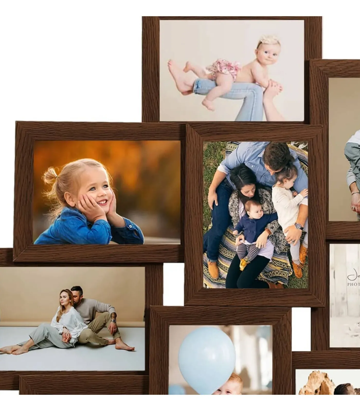 Fotolijst voor 10x(10x15 cm) foto MDF donkerbruin Fotolijsten