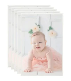 Fotolijsten 5 st voor tafel 21x29,7 cm MDF zilverkleurig Fotolijsten