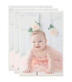 Hot Fotolijsten 3 st voor wand of tafel 7x90 cm MDF zilverkleurig Fotolijsten