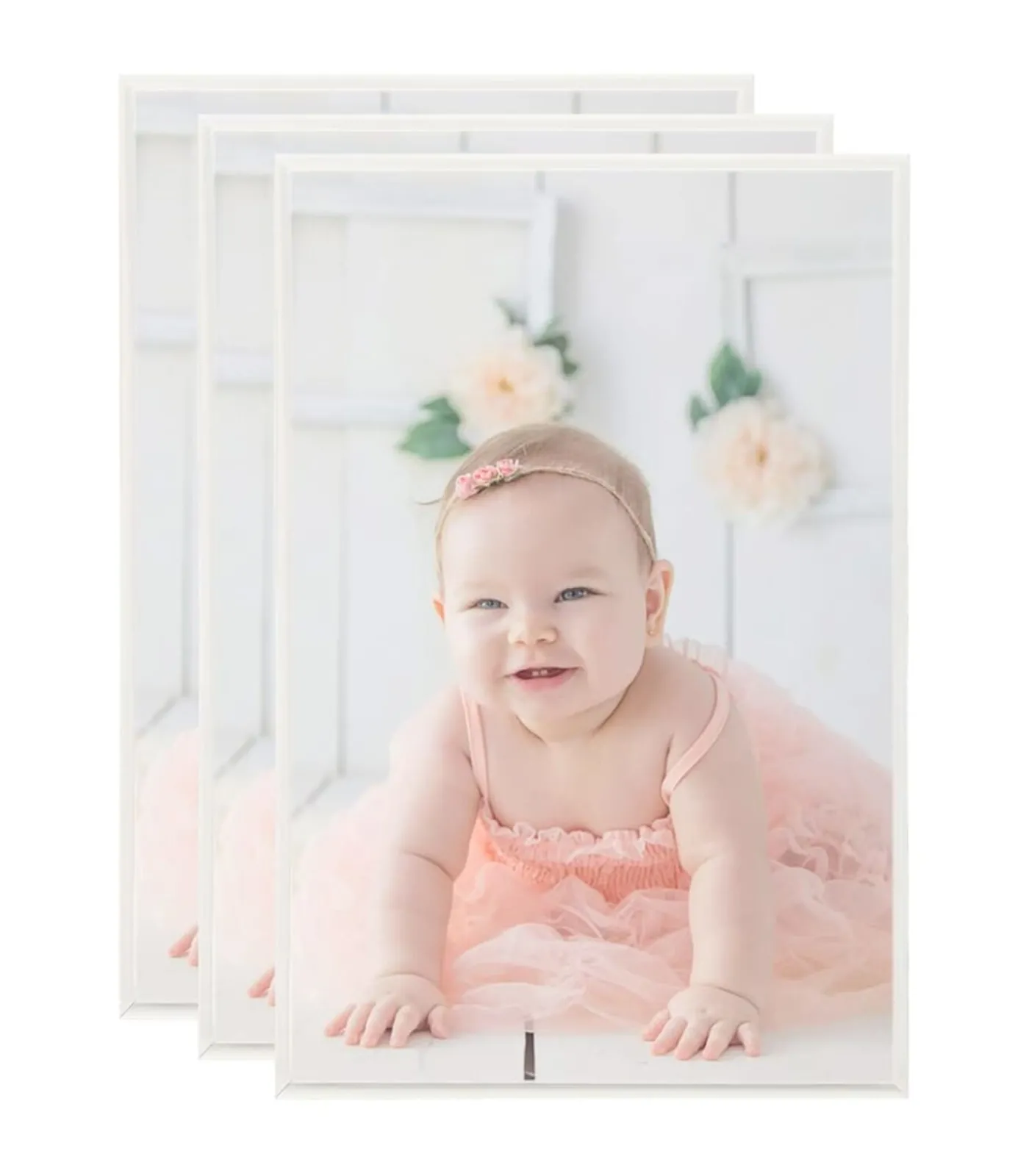 Hot Fotolijsten 3 st voor wand of tafel 7x90 cm MDF zilverkleurig Fotolijsten