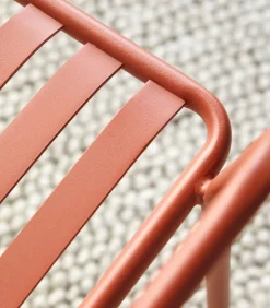 Clearance Gaby - Oranje metalen fauteuil Stoelen