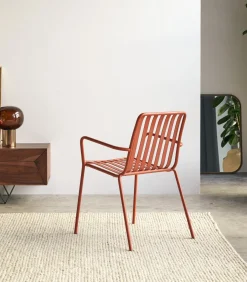 Clearance Gaby - Oranje metalen fauteuil Stoelen