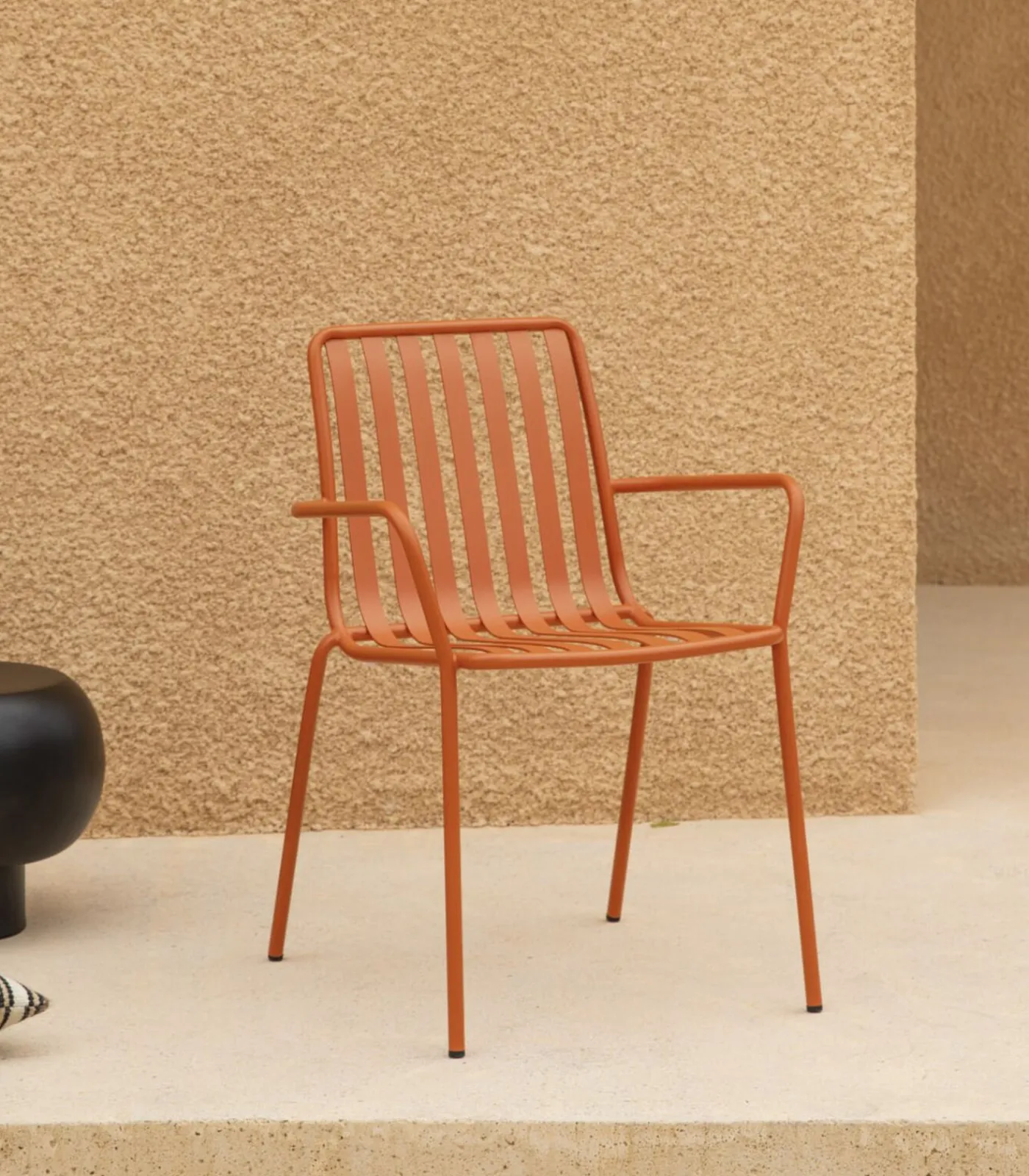 Sale Gaby - Oranje metalen leunstoel Tuinmeubelen