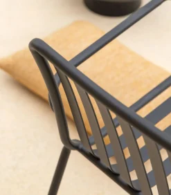 Discount Gaby - Zwart metalen tuinstoel Tuinmeubelen