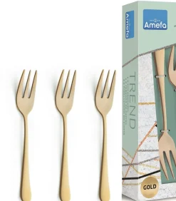 Discount Gebaksvorkjes Austin - Vintage Goud - 6 stuks Bestek
