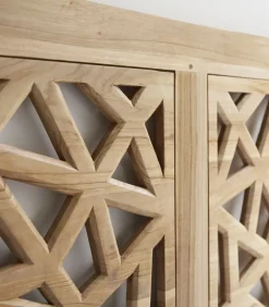 Sale Gentong - Hoofdbord van massief teakhout 210 cm Bedden