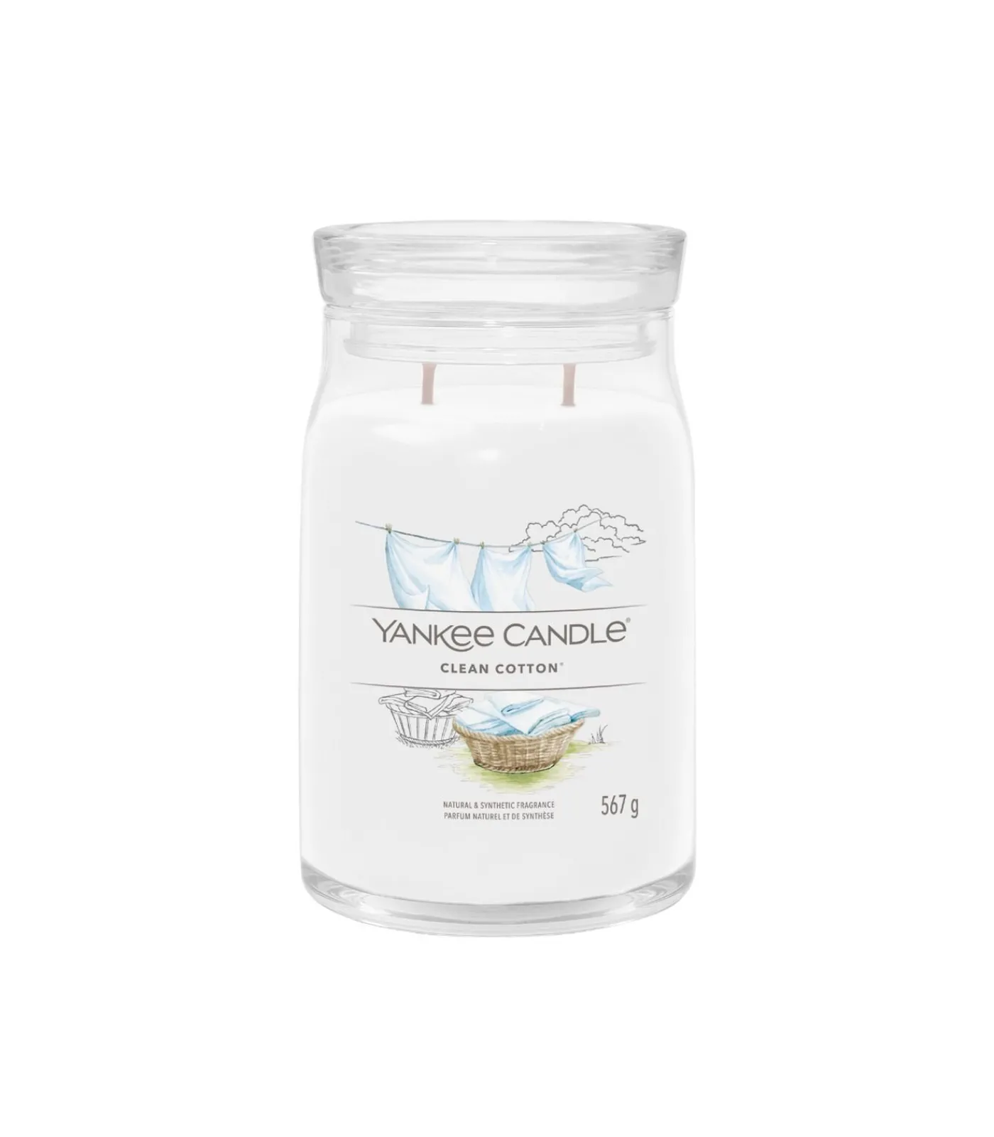 Hot Geurkaars Clean Cotton Signature Large Jar Kaarsen & Kaarshouders