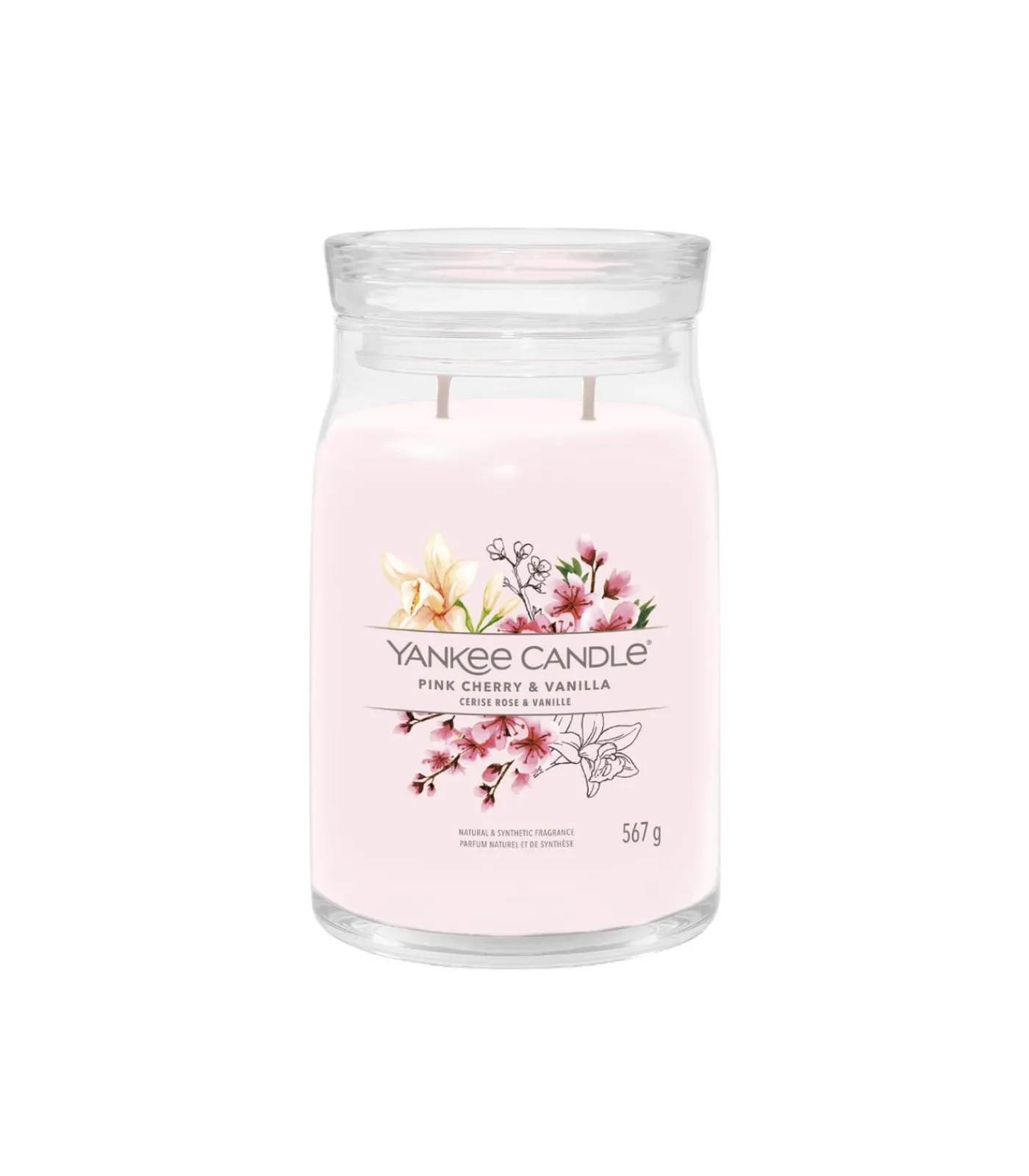 Clearance Geurkaars Pink Cherry & Vanilla Signature Large Jar Kaarsen & Kaarshouders