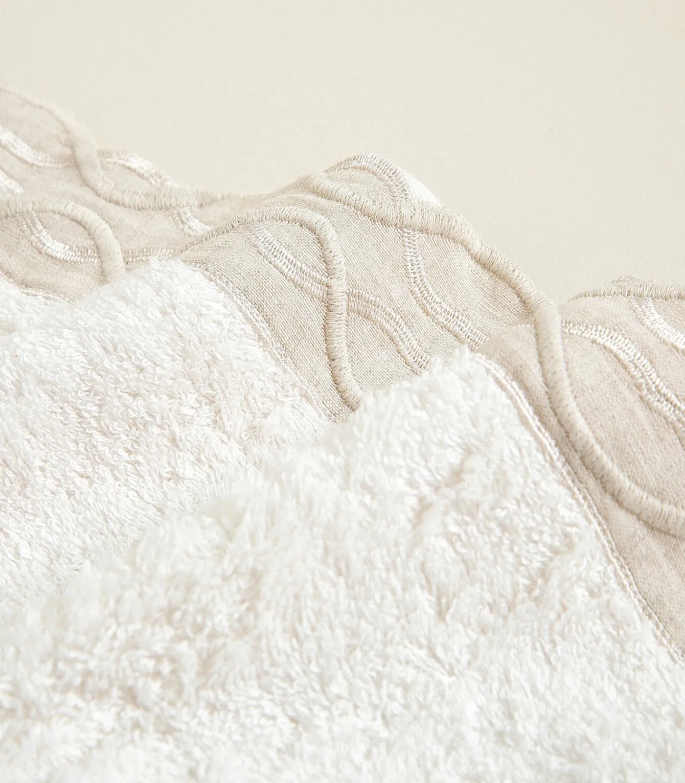 Discount Gezichtshanddoek Border 50x90 cm Ecru Handdoeken