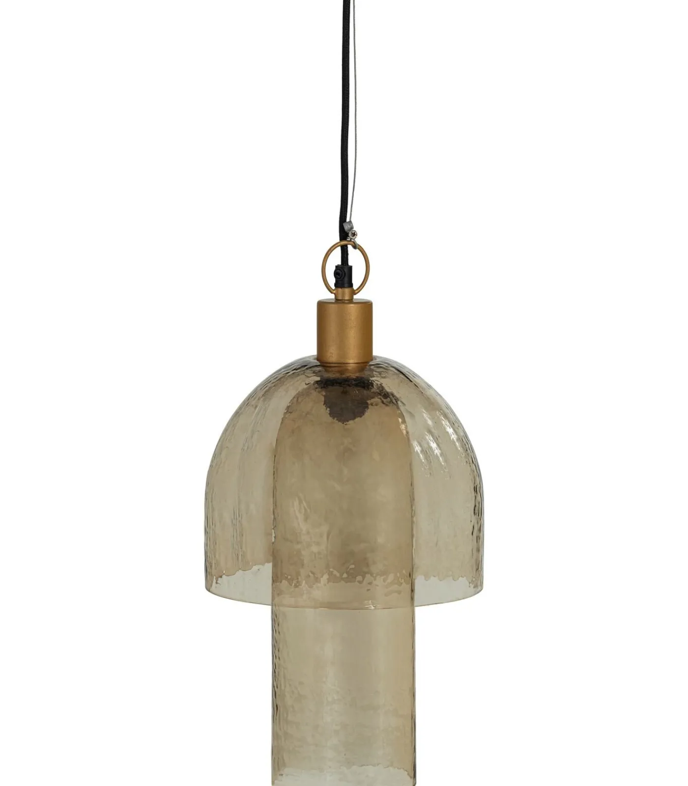 Best Gigi Hanglamp Dubbele Kap - Gehamerd Glas - Naturel - 31x22x22 Hanglampen