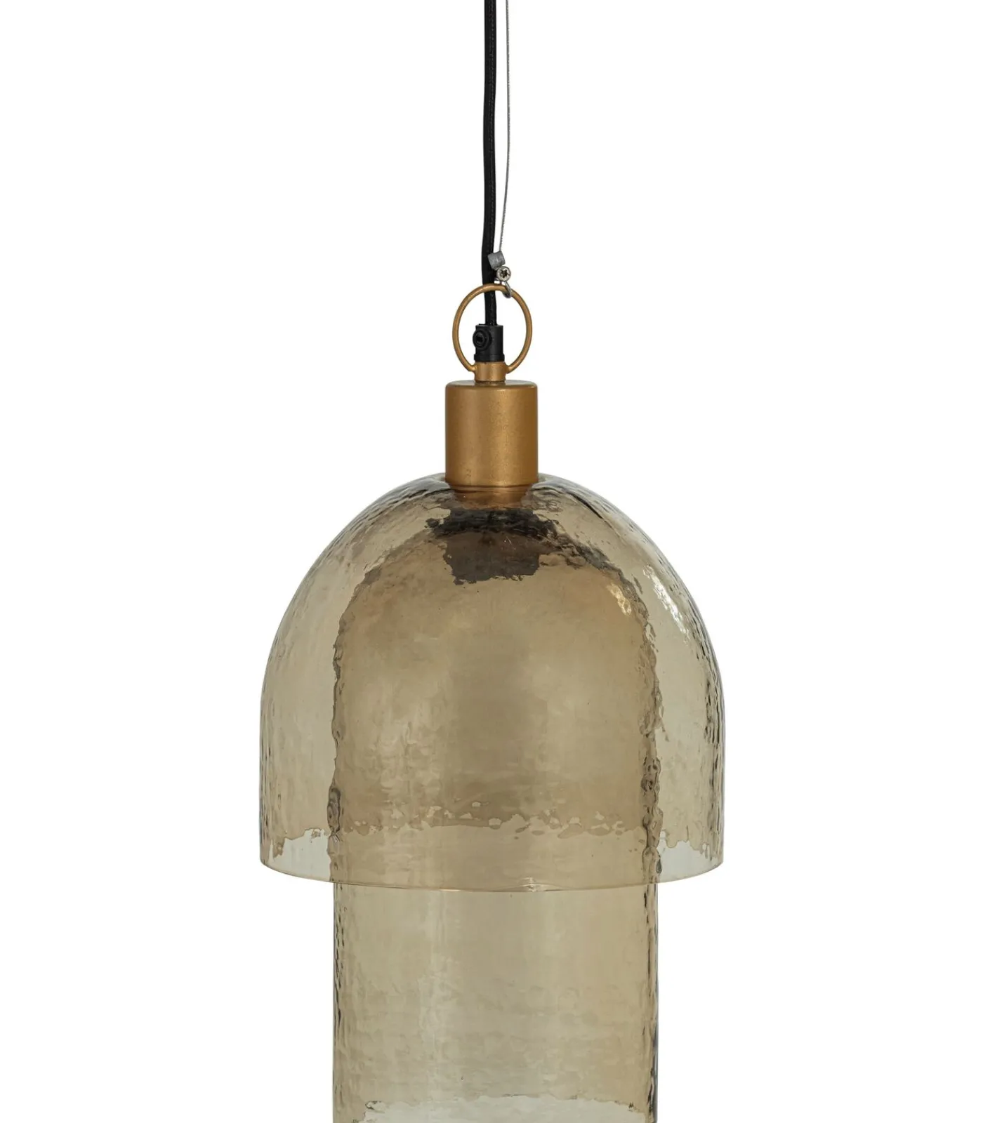 Best Gigi Hanglamp Dubbele Kap - Gehamerd Glas - Naturel - 31x22x22 Hanglampen