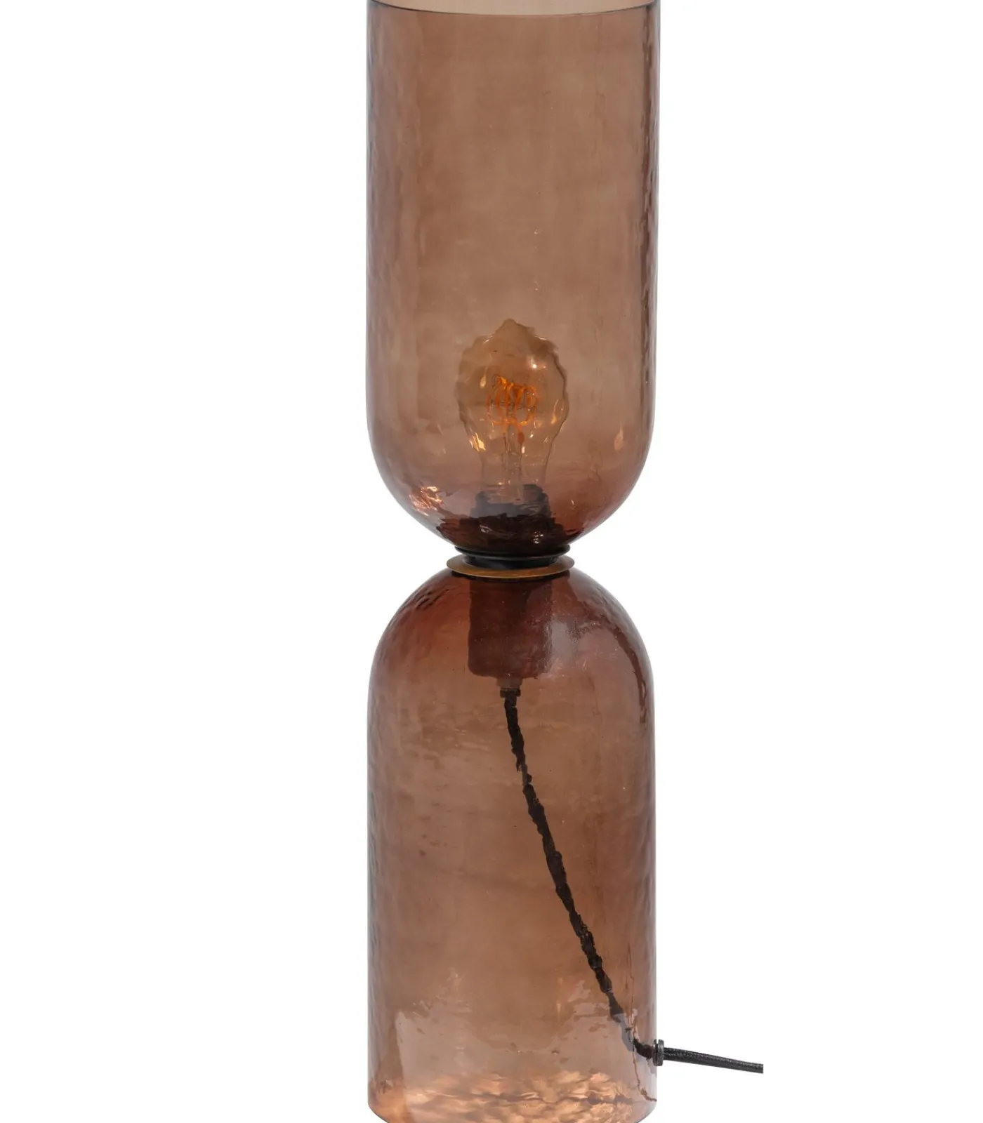 Online Gigi Tafellamp Gehamerd Glas 51xØ15 cm- Bruin Tafellampen