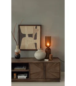 Online Gigi Tafellamp Gehamerd Glas 51xØ15 cm- Bruin Tafellampen