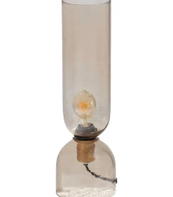 Online Gigi Tafellamp Gehamerd Glas 38xØ15 cm - Naturel Tafellampen