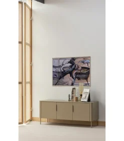 Online Gigi Tafellamp Gehamerd Glas 38xØ15 cm - Naturel Tafellampen