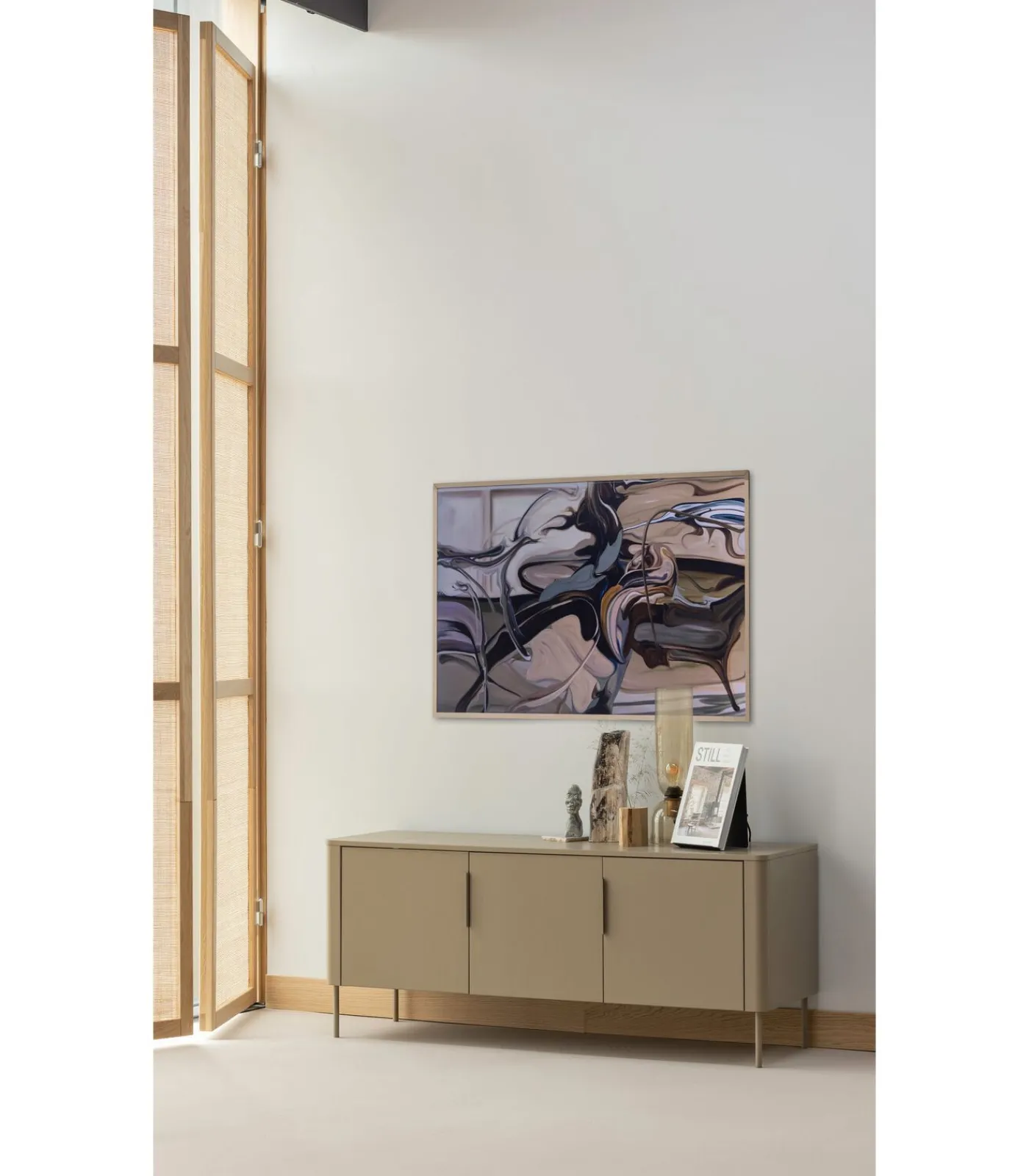 Online Gigi Tafellamp Gehamerd Glas 38xØ15 cm - Naturel Tafellampen