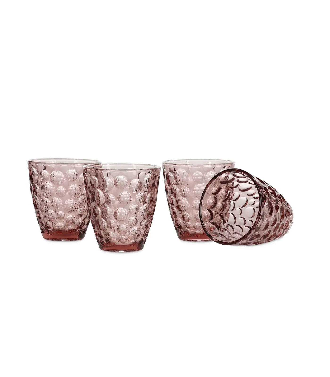 Glas 22cl roze Bubble - set/4 Glazen & Karaffen
