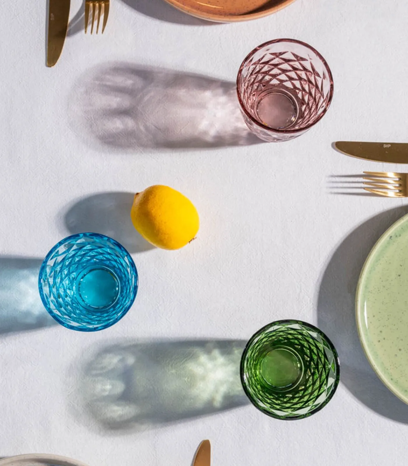 Sale Glas 22cl roze Prisma - set/4 Glazen & Karaffen