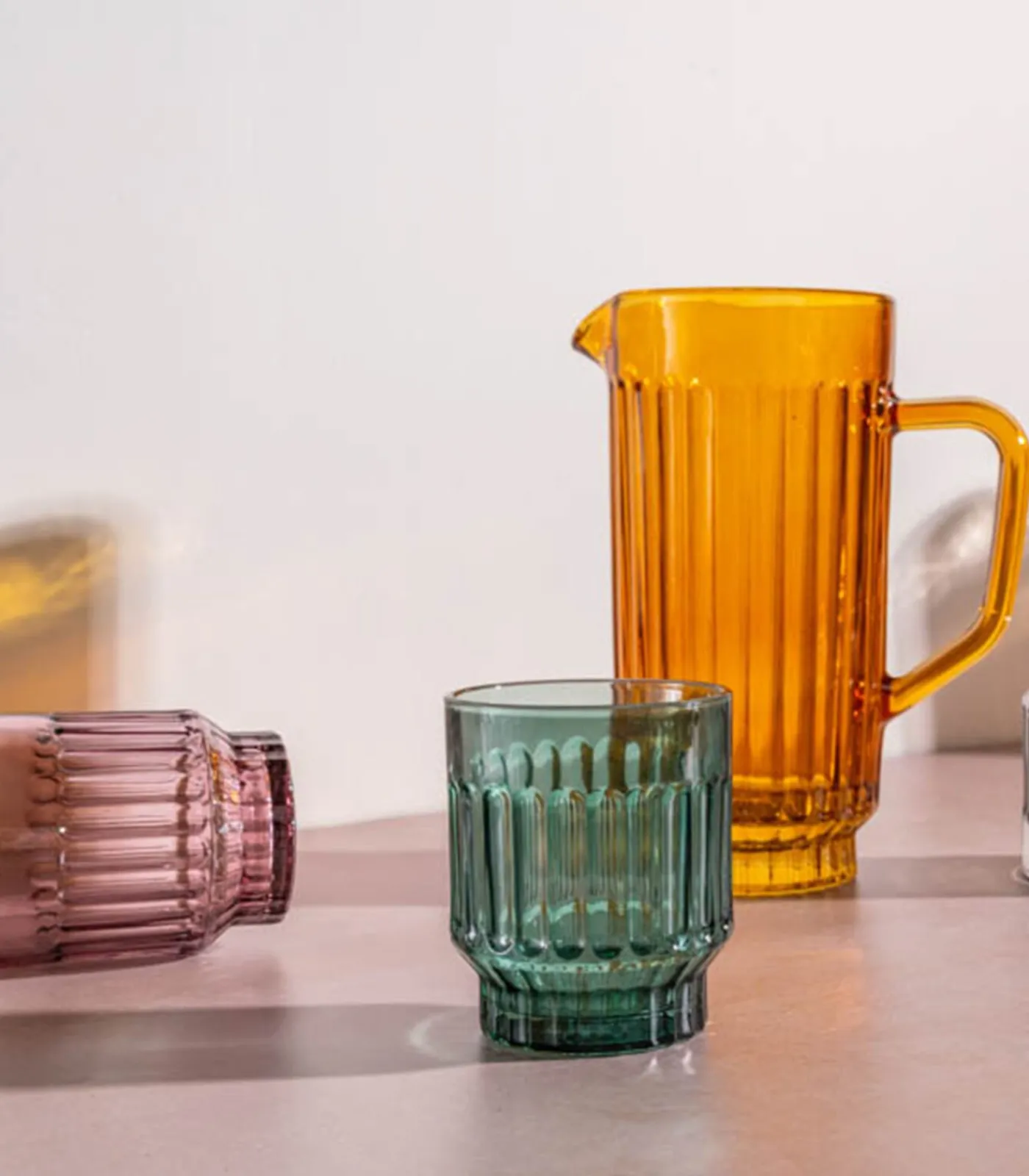 Discount Glas 30cl roze Tone - set/4 Glazen & Karaffen