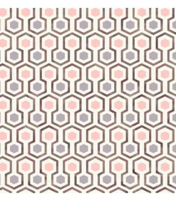 Online Good Vibes Behang Hexagon Pattern roze en paars Decoratie