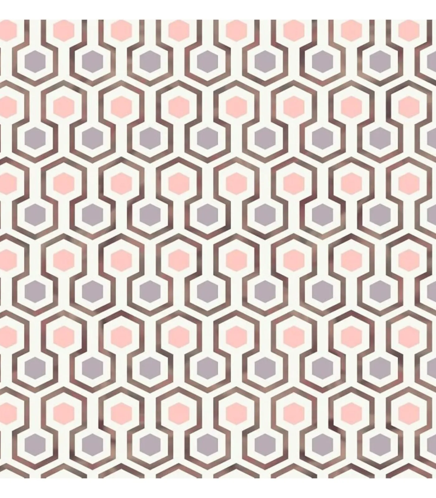 Online Good Vibes Behang Hexagon Pattern roze en paars Decoratie