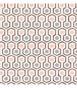 Online Good Vibes Behang Hexagon Pattern roze en paars Decoratie