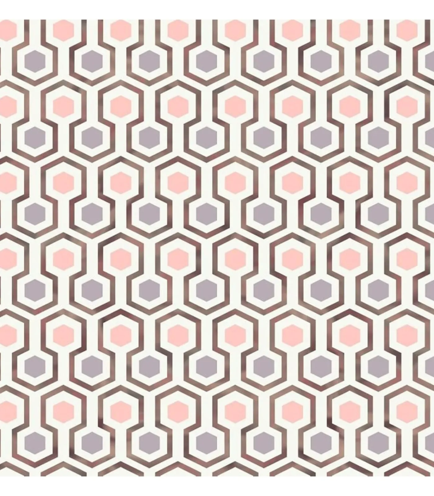 Online Good Vibes Behang Hexagon Pattern roze en paars Decoratie