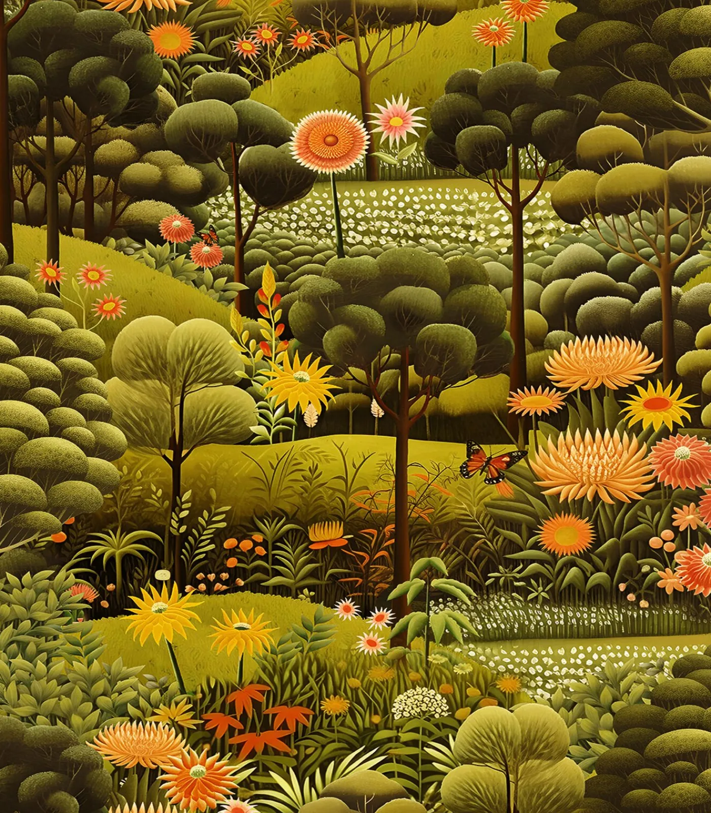 Vliesbehang Arley Garden Dusk Wanddecoratie