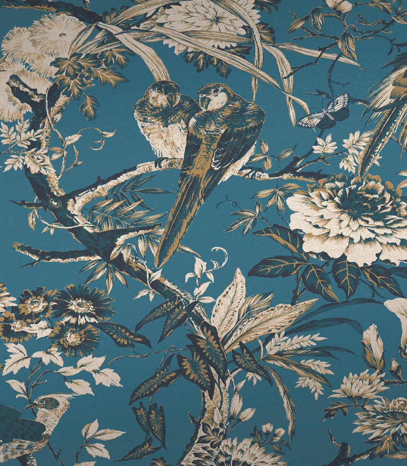 Outlet Vliesbehang Perrow Blue Wanddecoratie