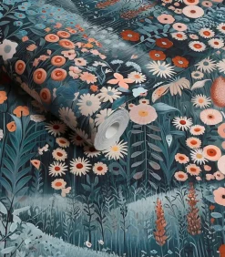 Best Vliesbehang Glenwhan Wildflower Midnight Wanddecoratie