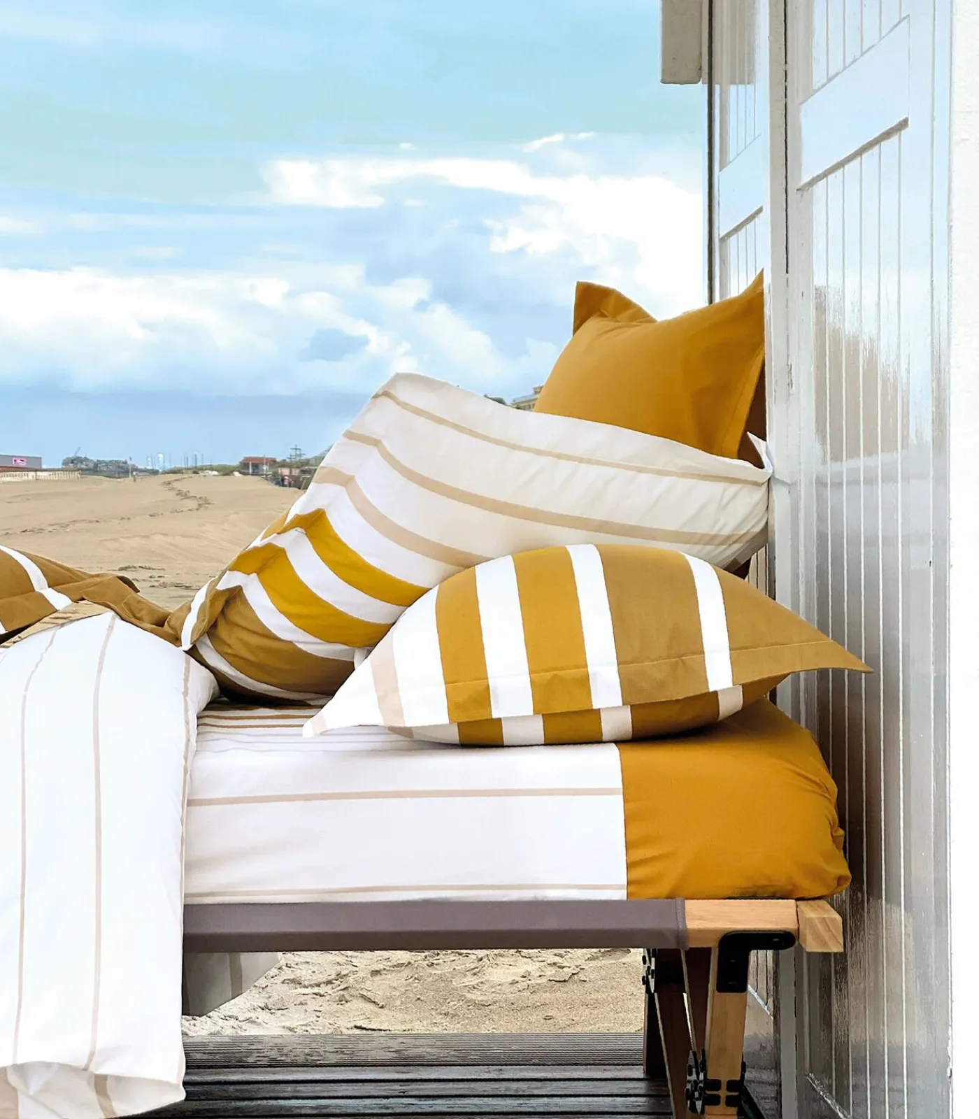 Online GRAND LARGE Ocre - Kussensloop Perkaal katoen Kussenslopen