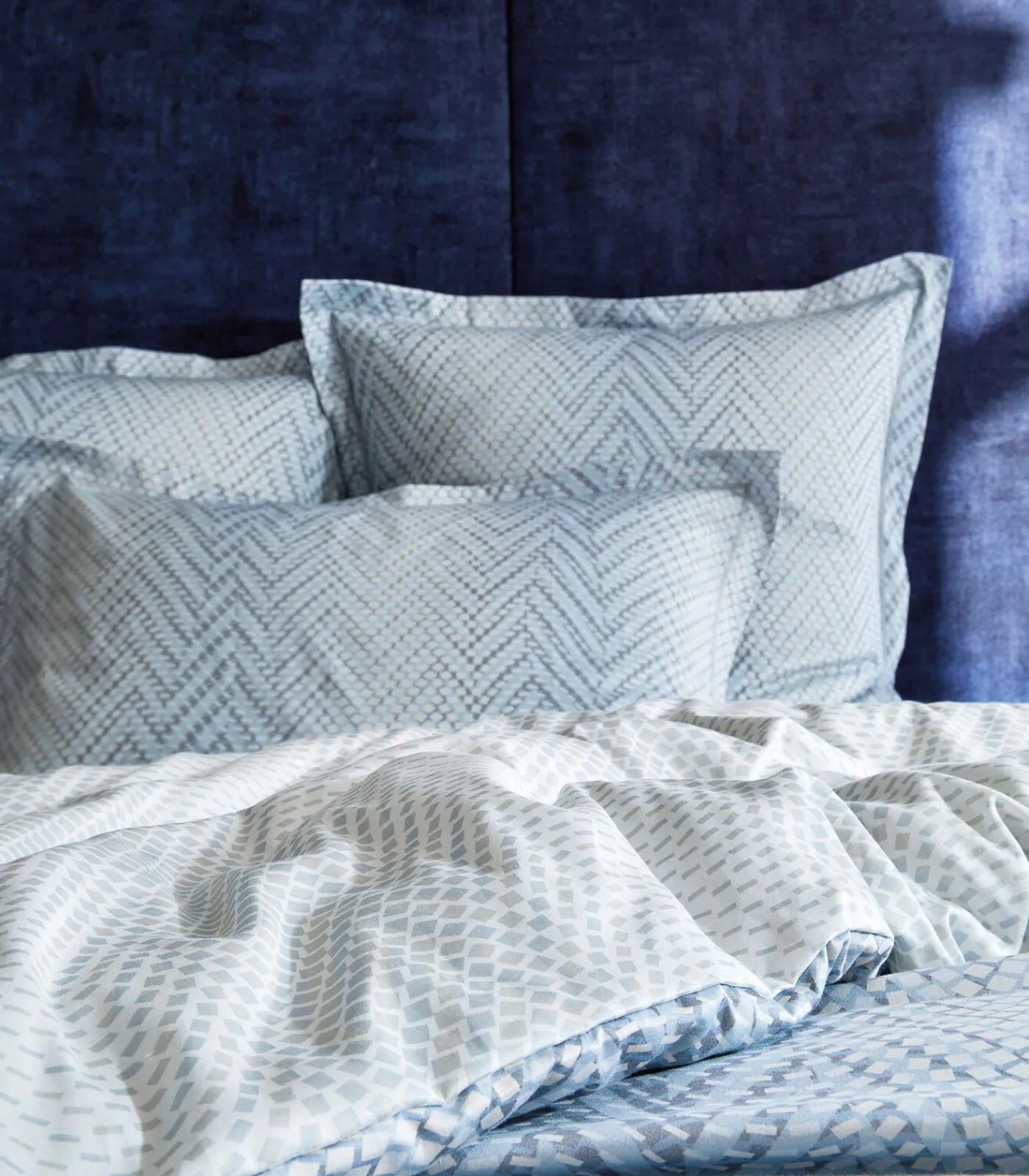 Sale GRAVITY Bleu Céleste - Dekbedovertrek Satijn Katoen Dekbedovertrekken