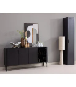 Clearance Gunnar Dressoir 200 cm - Grenen - Matzwart - 85x201x44 Meubels