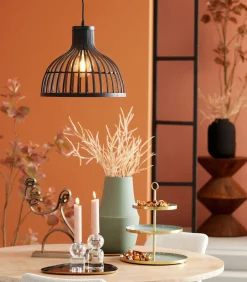 Hot Hanglamp Aliza - Bamboe/Zwart - Ø35cm Hanglampen