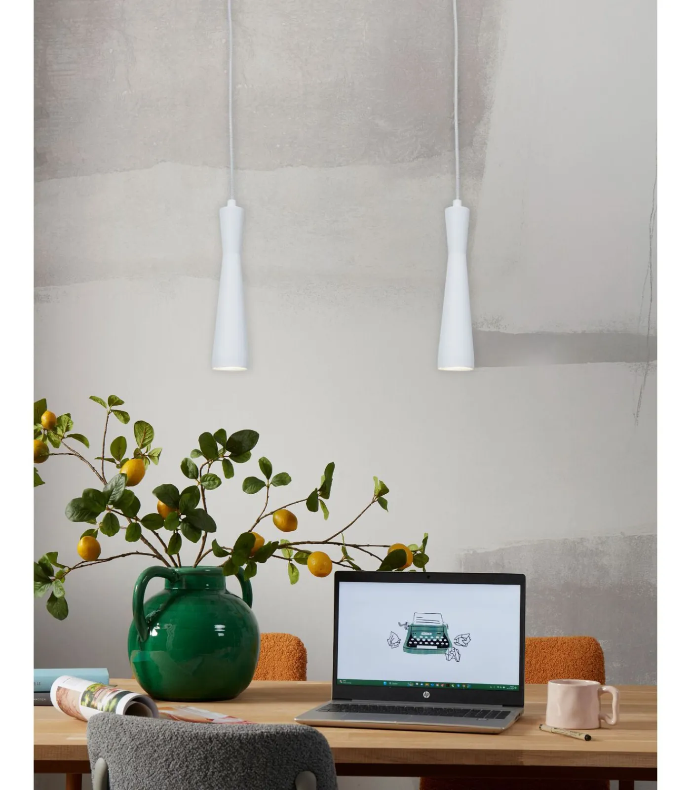 Hanglamp Bordeaux - Wit - 6x6x26cm Hanglampen