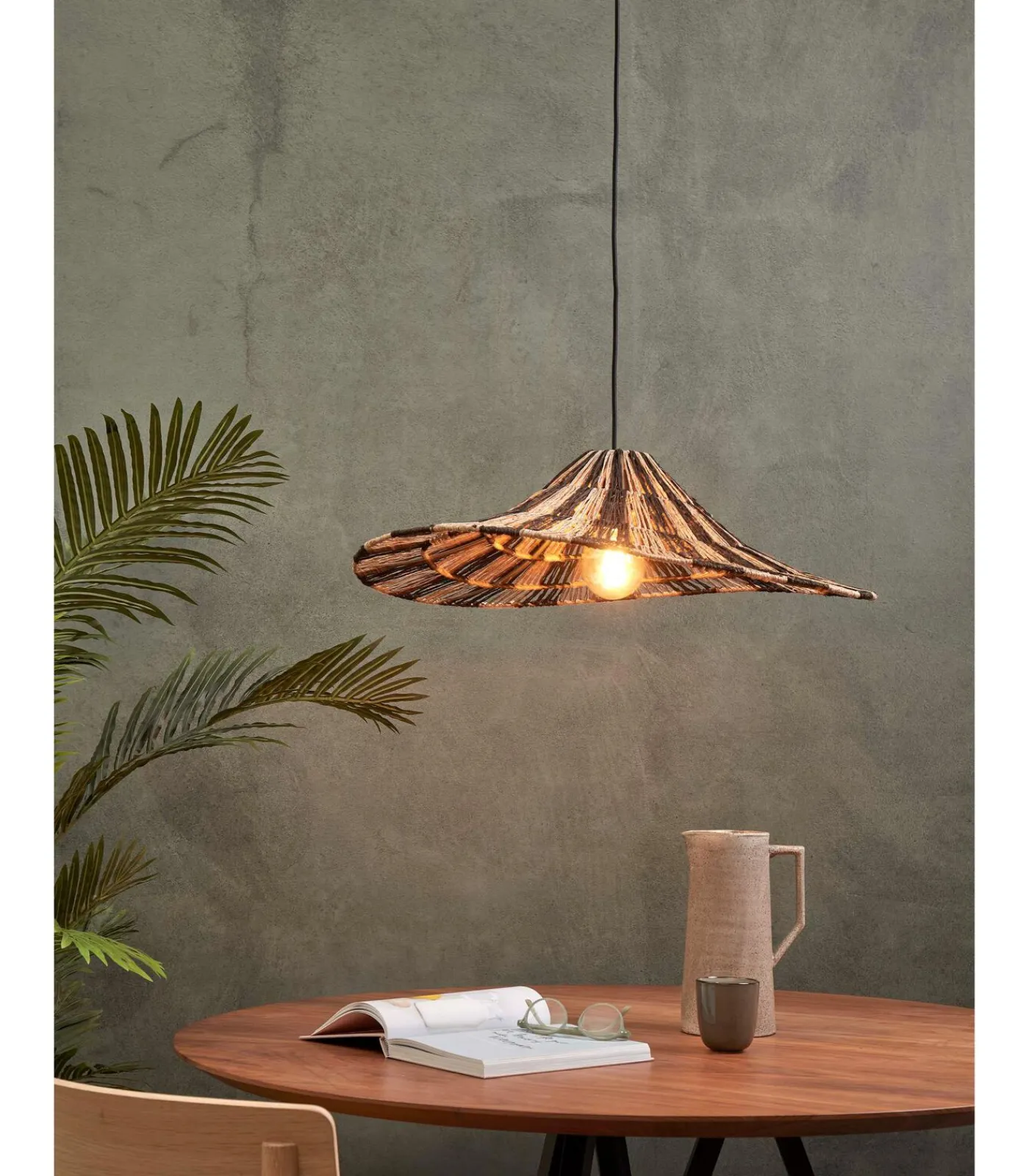 Outlet Hanglamp Cuzco - Zwart/Naturel - 65x65x20cm Hanglampen