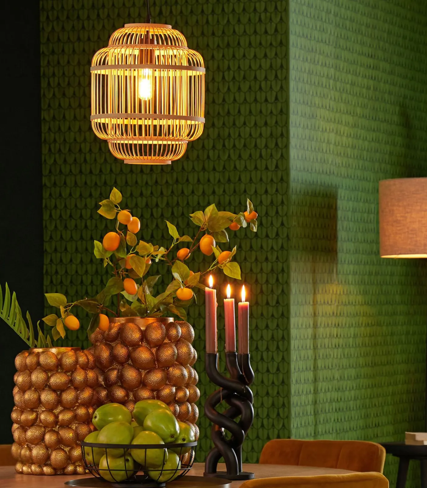 Hanglamp Jeppe - Bamboe - 30x30x36cm Hanglampen