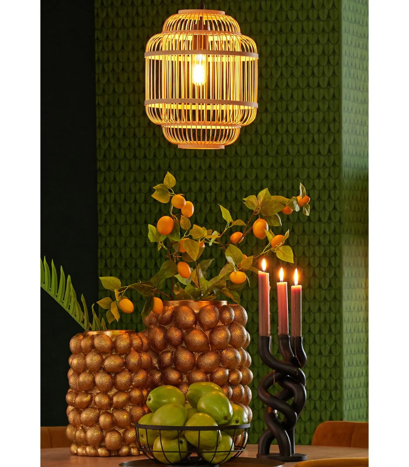 Hanglamp Jeppe - Bamboe - 30x30x36cm Hanglampen