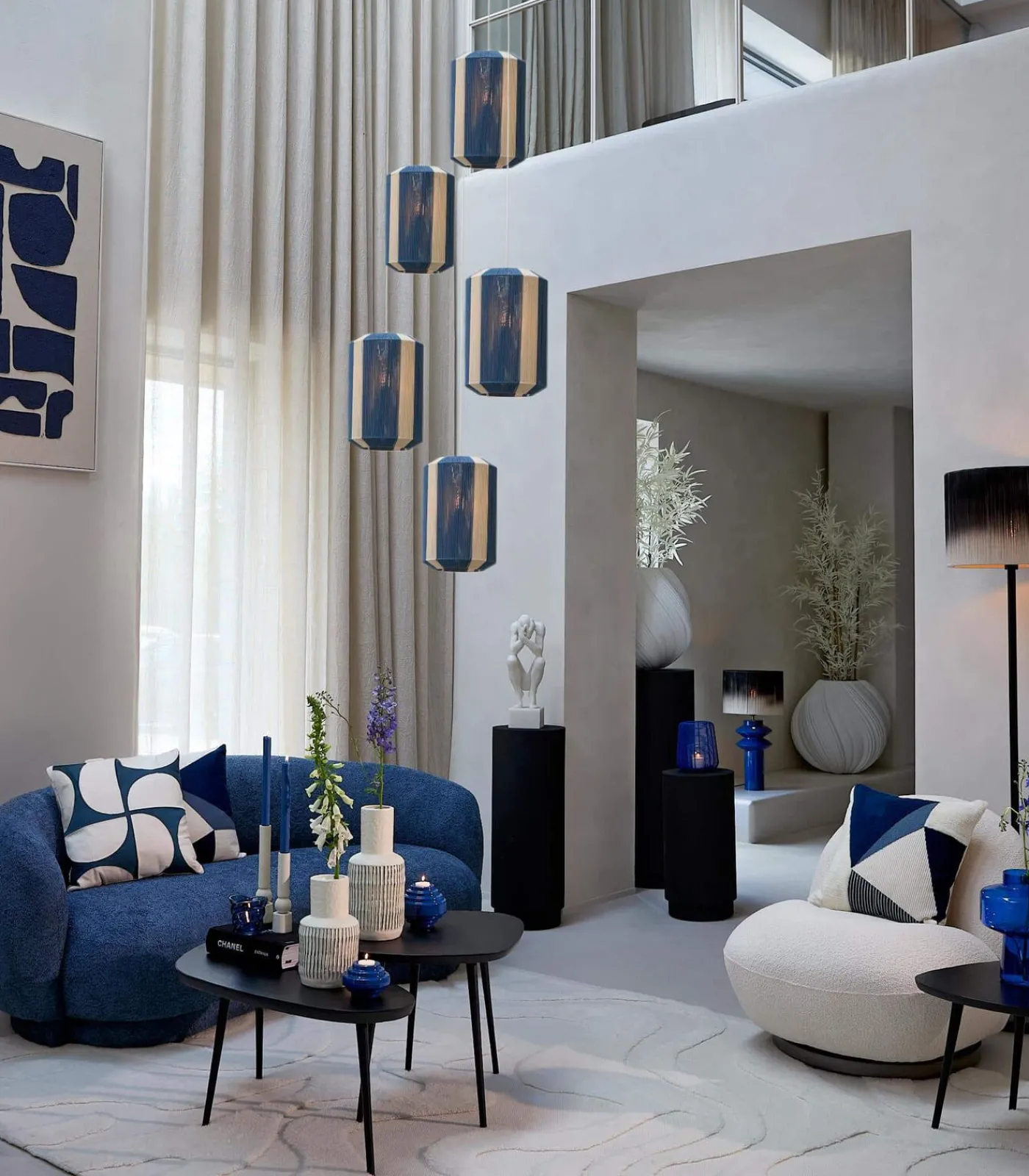 Clearance Hanglamp Kozana - Donkerblauw - Ø30cm Hanglampen