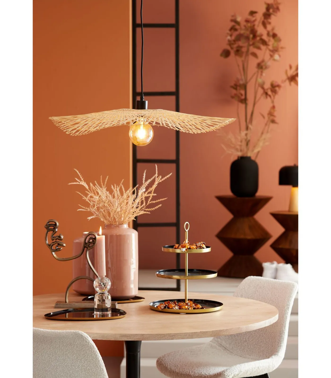 Discount Hanglamp Liene - Bamboe - 65x65x10cm Hanglampen