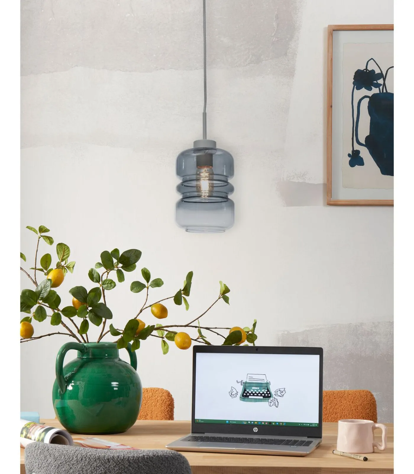 Discount Hanglamp Verona - Grijs - 15x15x30cm Hanglampen