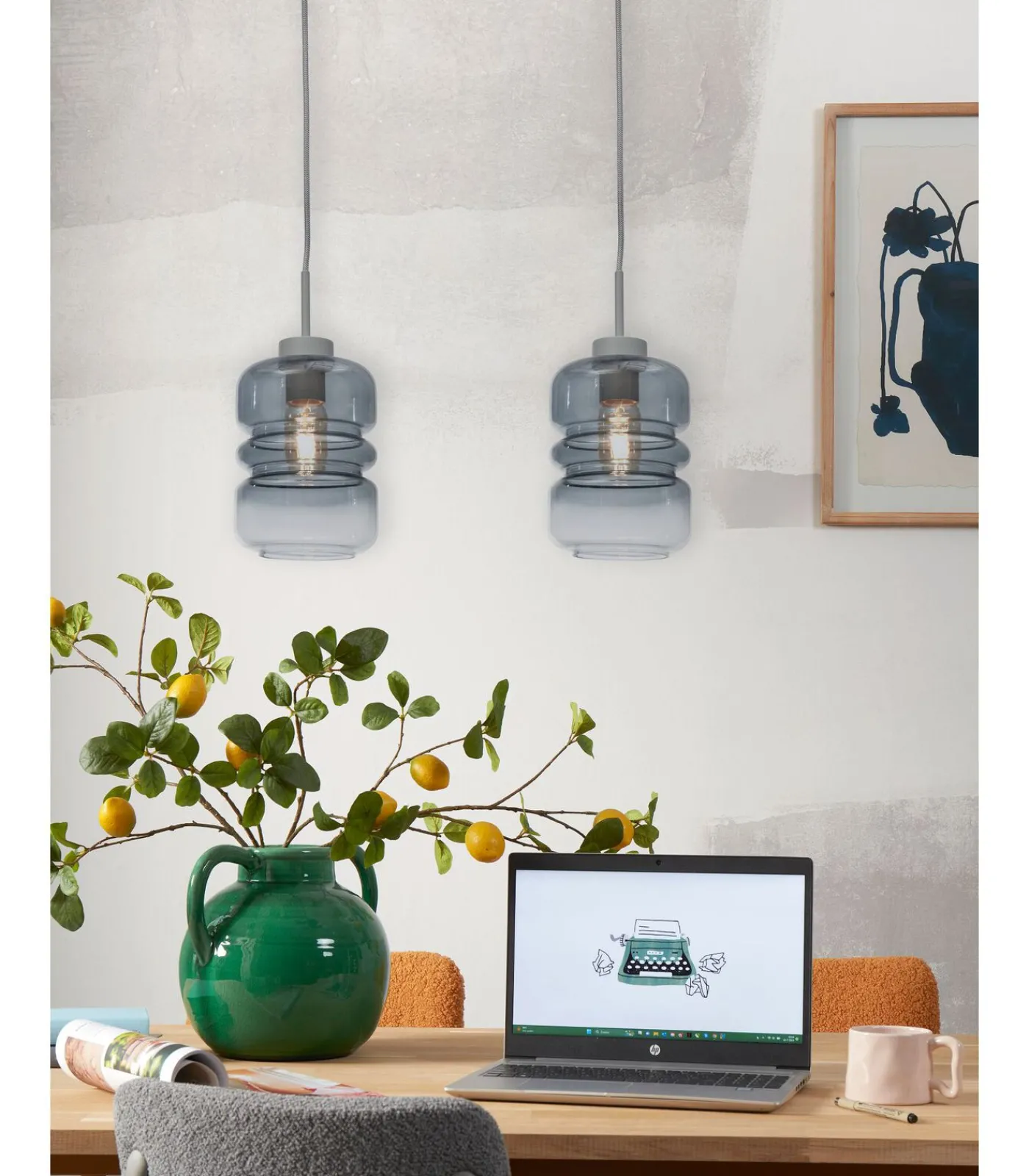 Discount Hanglamp Verona - Grijs - 15x15x30cm Hanglampen