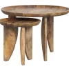 Outlet High Heels Bijzettafels - Mangohout - Naturel - Set van 2 Tafels