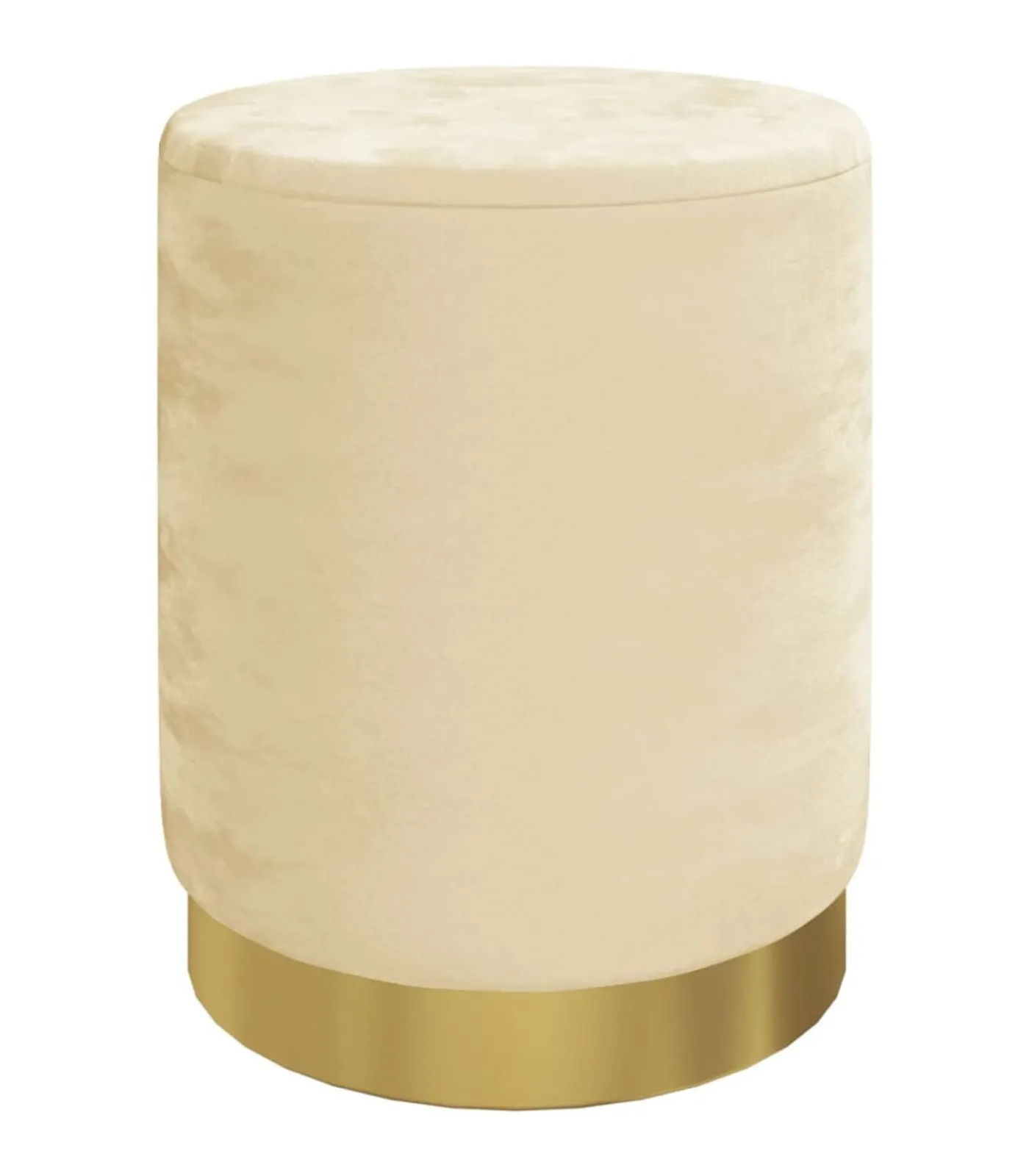 Discount Hocker met opbergruimte rond fluweel 31 x 37 cm abrikooskleurig Stoelen