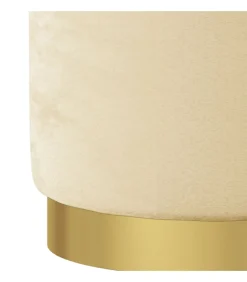 Discount Hocker met opbergruimte rond fluweel 31 x 37 cm abrikooskleurig Stoelen