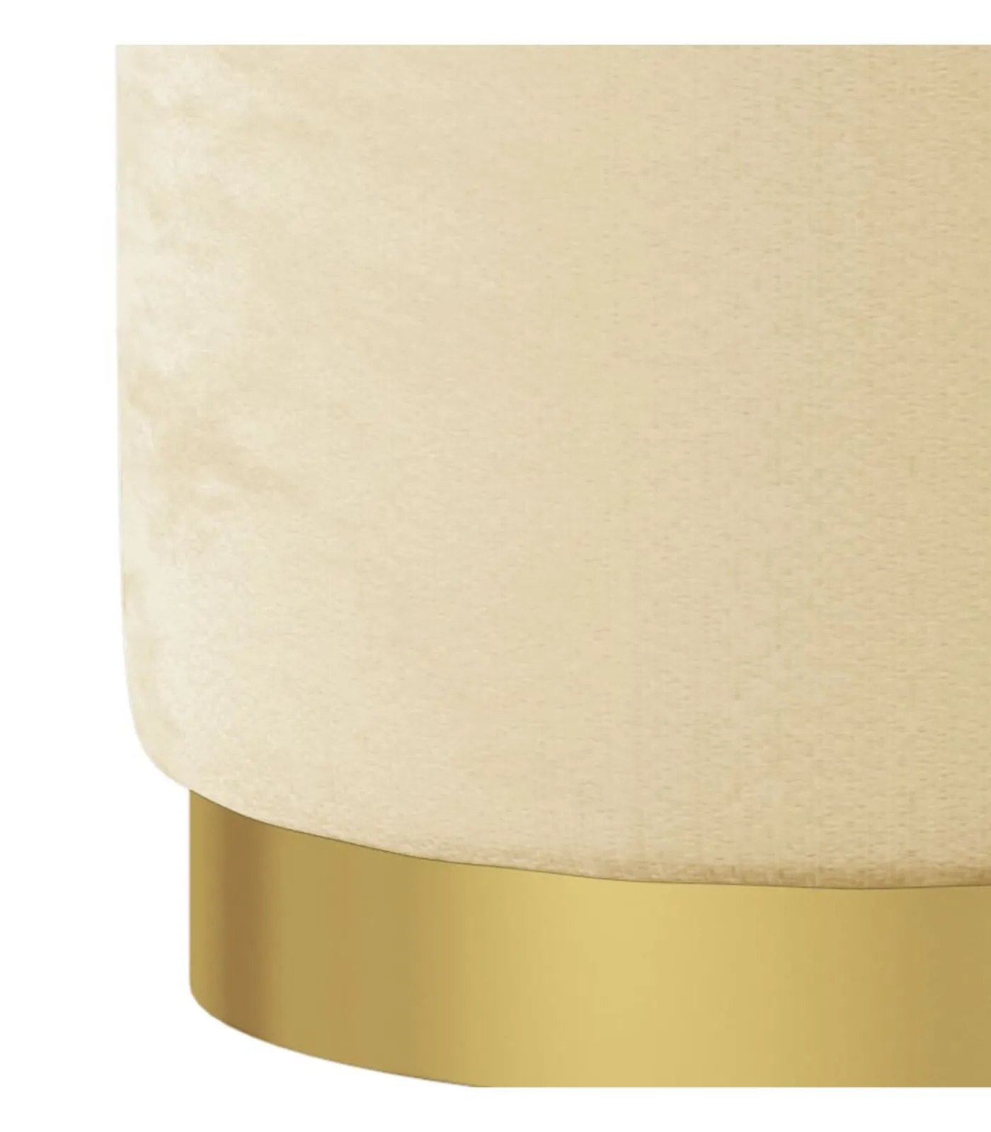 Discount Hocker met opbergruimte rond fluweel 31 x 37 cm abrikooskleurig Stoelen